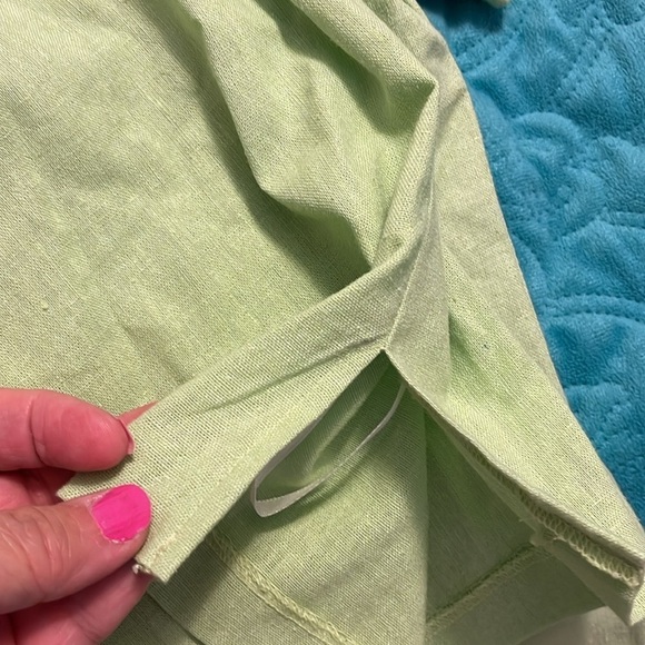 VINTAGE  LINEN A.K.C. Pistachio Green Ladybug Embroidered tank & jacket size S - Picture 11 of 16
